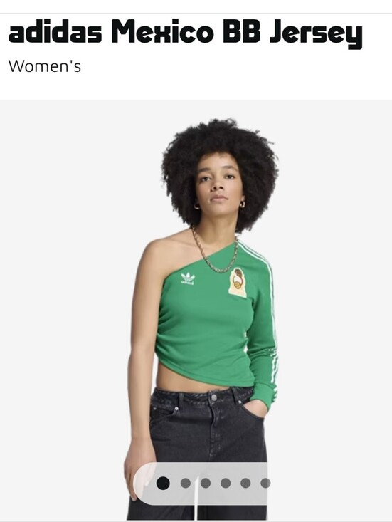 adidas Tops - adidas Women's One-Shoulder Mexico BB Jersey - Green